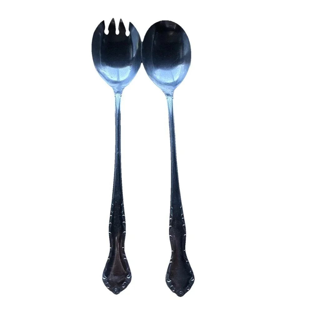 Queen's Court Japan Stainless Steel Salad Serving Set - Fork & Spoon 10 3/4